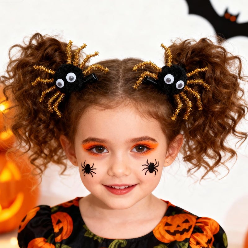 YTAONS Spider Hair Clips for Women Girls, Spring Spider Barrettes Hairpins Halloween Hair Accessories 4pcs (Yellow) - Image 5